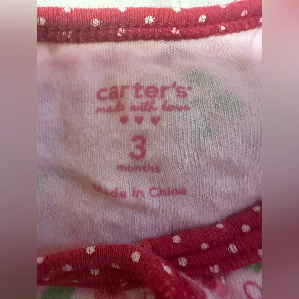 Carter’s Strawberry Floral Romper| Baby Girl | 3 Months | Pink Summer Outfit 🍓